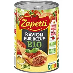 Organic Pure Beef Ravioli - Zapetti