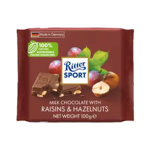 Milk Chocolate with Raisins & Hazelnuts - Ritter Sport