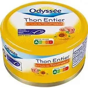 Whole Tuna in Sunflower Oil - Odyssée