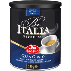 Bar Italia Espresso Gran Gusto Roasted and Ground Coffee Blend - Saquella
