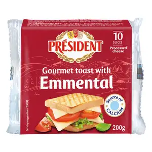 Gourmet Toast with Emmental Processed Cheese Slice - Président