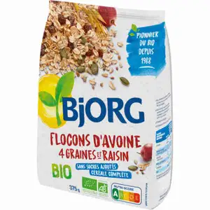 Organic Oat Flakes 4 Seeds And Grape - Bjorg