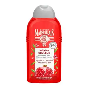 Poppy Infusion and Organic Pomegranate Shampoo for Colored Hair, Highlights and Weakened Scalp - Le Petit Marseillais