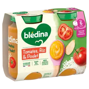 Baby Food from 6 Months, Tomato, Rice and Chicken - Blédina