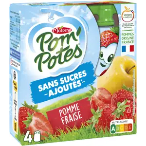 Apple Strawberry No Sugar Added - Pom'Potes