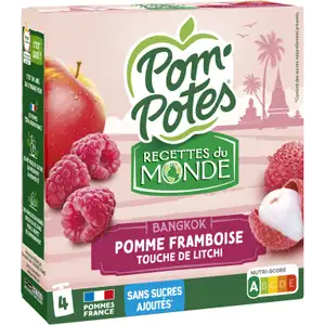 Apple Raspberry Touch of Lychee Compote No Added Sugar - Pom'Potes