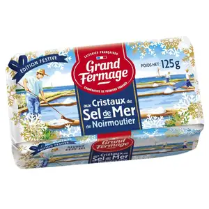 Noirmoutier Sea Salt Crystals Molded Butter - Grand Fermage