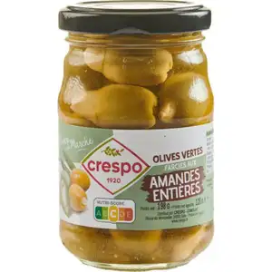 Green Olives Stuffed with Whole Almonds - Crespo