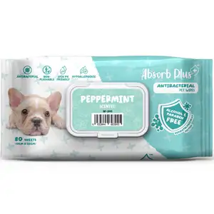 Antibacterial Peppermint Pet Wipes - Absorb Plus