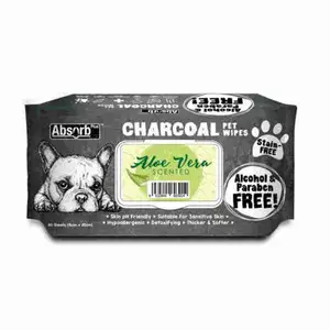 Charcoal Aloe Vera Pet Wipes - Absorb Plus