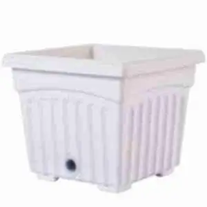 Biodegradable Square Planter Pot (White) - Baba