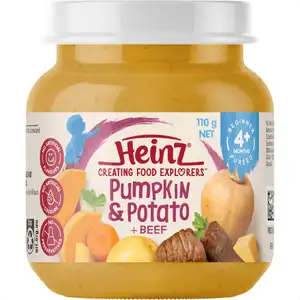 Baby Puréed Jar from 4 Months Plus, Pumpkin & Potato + Beef - Heinz