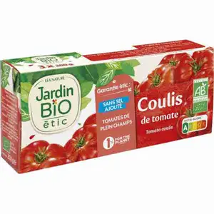 Organic Tomato Coulis No Added Sugar - Jardin Bio