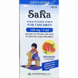 Paracetamol 120mg/5ml Grenadine Flavour Syrup for Kid - Sara