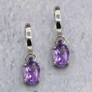 Hoop & Charms Oval Amethyst - Alice Varini Jewelry