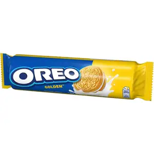 Golden Sandwich Cookies with Sweet Vanilla Flavoured Cream - Oreo