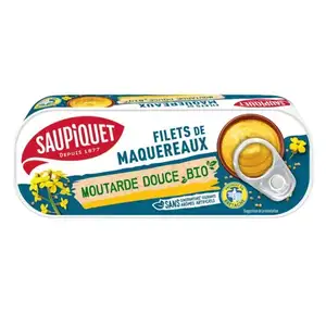 Mackerel Filets in Organic Mild Mustard - Saupiquet