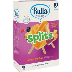 Orange Tropical Wildberry Splits Ice Cream - Bulla