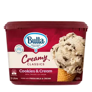 Cookie & Cream Creamy Ice Cream - Bulla