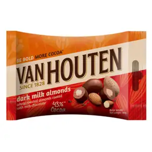 Whole Roasted Almonds Coated with Dark Chocolate - VanHouten