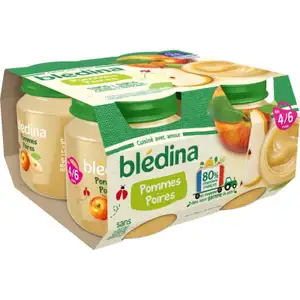 Baby Compote from 4-6 Months, Apples and Pears No Added Sugar - Blédina