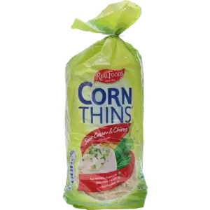 Sour Cream & Chives Corn thins - Real Foods
