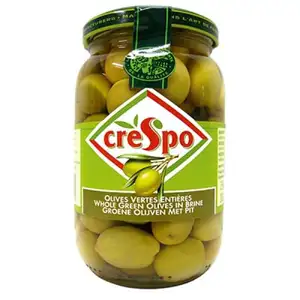 Whole Green Olives in Brine - Crespo