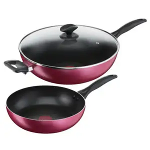 B224S396 - Light & Clean 3pcs Set (Fry Pan + Wok Pan + Lid) - Tefal
