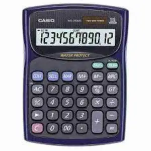 Black Water Protected and Dust-Proof Big Calculator - Casio