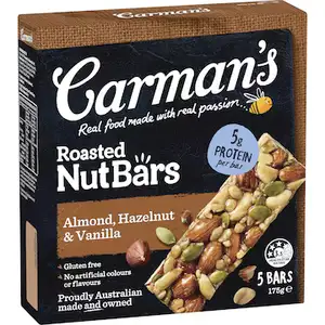 Gluten Free Almond, Hazelnut & Vanilla Roasted Nut Bar - Carman's