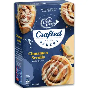 Crafted Cinnamon Scrolls with Glaze - White Wings - White Wings