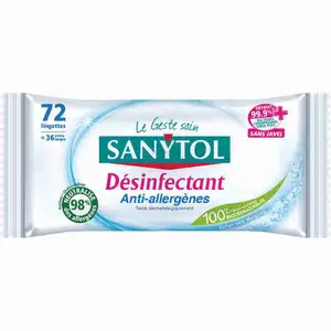 Biodegradable Anti-Allergen Disinfectant Wipes - Sanytol