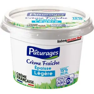 Light Fresh Cream 15% Fat - Pâturages
