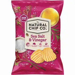 Sea Salt & Vinegar Flavoured Potato Chips - The Natural Chip Co.