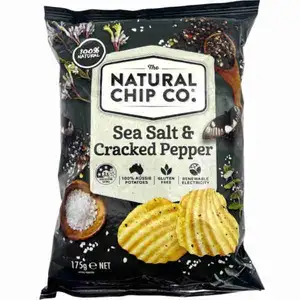 Sea Salt & Cracked Pepper Flavoured Potato Chips - The Natural Chip Co.