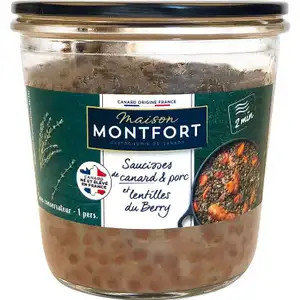 Duck & Pork Sausages and Berry Lentils - Maison Montfort