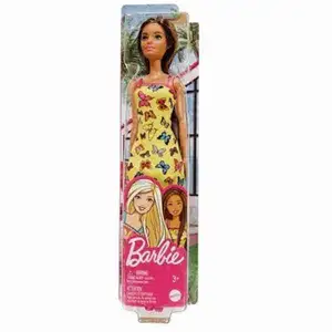 Doll Brunette Yellow Butterfly Summer Sun Dress - Barbie