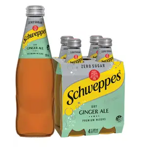 Dry Ginger Ale Zero Sugar Glass Bottle Pack X4 - Schweppes