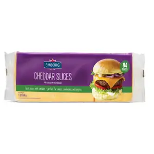 Coloured Cheddar Slices with  69% Cheese - Emborg