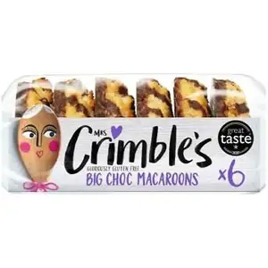 Gluten Free 6 Big Choc Macaroons - Mrs Crimble's