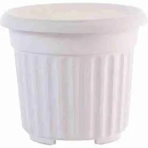 Biodegradable Romanesque Series Flower Pot (White) - Baba