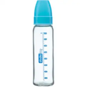 Baby Glass Bottle Blue 240ml for 6m+ - Dodie