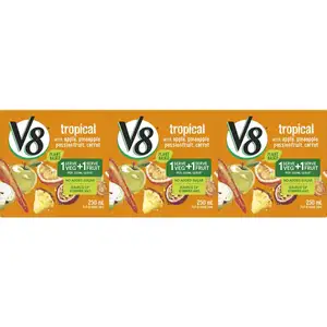 Tropical Fruit & Veggie Juice No Added Sugar - V8