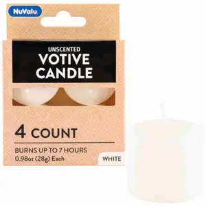 White Unscented Votive Candles - NuValu