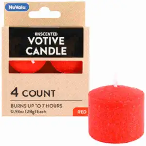 Unscented Votive Red Candle - NuValu