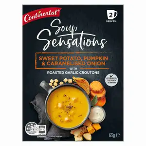 Sweet Potato, Pumpkin & Caramelised Onion with Roasted Garlic Croutons Soup Sensations - Continental