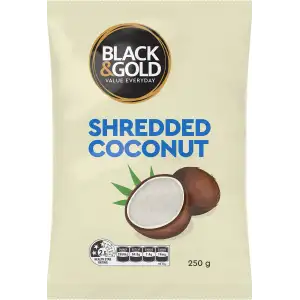Shredded Coconut - Black & Gold