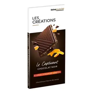 Dark Chocolate with Candied Orange Peel - Les Créations