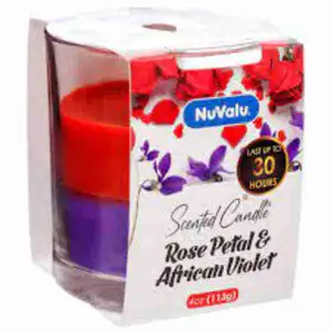 Rose Petal & African Violet Scented Candle - NuValu