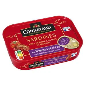 Sardines in Extra Virgin Olive Oil & Dried Tomatoes - Connétable